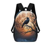 sinyumoney Mochila Escolar Infantil Crow at Night Mochila Infantil Estampada Mochila De Viaje Para Niños Y Niñas Mochila Escolar 17inch