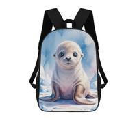 sinyumoney Mochila Escolar Infantil Cute Baby Seal Pup Watercolor Mochila Escolar Infantil De Moda Informal Mochilas De Viaje Con Estampado 3D Divertidas Y Geniales Bolsas Para Libros 17inch