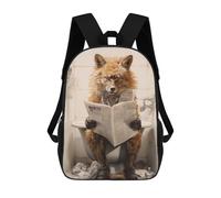 sinyumoney Mochila Escolar Infantil Cute Fox on Toilet Mochila Escolar Infantil De Moda Informal Mochilas De Viaje Con Estampado 3D Divertidas Y Geniales Bolsas Para Libros 17inch