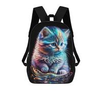 sinyumoney Mochila Escolar Infantil Cute Nebula Kitten Mochila De Moda Para Adolescentes Mochila Informal Para Niño Y Niña Mochila Escolar Para Adolescentes Mochila Impresa En 3D 17inch
