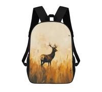 sinyumoney Mochila Escolar Infantil Deer in Golden Field Mochila Escolar Infantil De Moda Informal Mochilas De Viaje Con Estampado 3D Divertidas Y Geniales Bolsas Para Libros 17inch