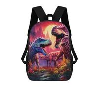 sinyumoney Mochila Escolar Infantil Dinosaur Duel Under The Moonlit Sky Mochila Infantil Estampada Mochila De Viaje Para Niños Y Niñas Mochila Escolar 17inch