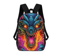 sinyumoney Mochila Escolar Infantil Dragon's Fiery Roar -7 Mochila Infantil Estampada Mochila De Viaje Para Niños Y Niñas Mochila Escolar 17inch