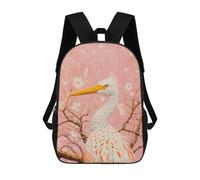 sinyumoney Mochila Escolar Infantil Elegant Heron with Cherry Blossoms Mochila Escolar Infantil De Moda Informal Mochilas De Viaje Con Estampado 3D Divertidas Y Geniales Bolsas Para Libros 17inch