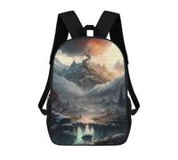 sinyumoney Mochila Escolar Infantil Enchanted Winter Landscape Mochila Escolar Infantil De Moda Informal Mochilas De Viaje Con Estampado 3D Divertidas Y Geniales Bolsas Para Libros 17inch