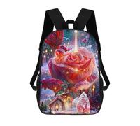 sinyumoney Mochila Escolar Infantil Enchanted Winter Rose Garden Mochila Infantil Estampada Mochila De Viaje Para Niños Y Niñas Mochila Escolar 17inch
