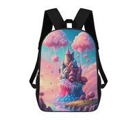 sinyumoney Mochila Escolar Infantil Fantasy Castle Skyward Mochila Escolar Infantil De Moda Informal Mochilas De Viaje Con Estampado 3D Divertidas Y Geniales Bolsas Para Libros 17inch