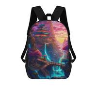 sinyumoney Mochila Escolar Infantil Fantasy Landscape 13 Mochila De Moda Para Adolescentes Mochila Informal Para Niño Y Niña Mochila Escolar Para Adolescentes Mochila Impresa En 3D 17inch
