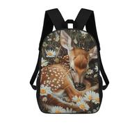 sinyumoney Mochila Escolar Infantil Fawn Among Daisies Mochila Escolar Infantil De Moda Informal Mochilas De Viaje Con Estampado 3D Divertidas Y Geniales Bolsas Para Libros 17inch