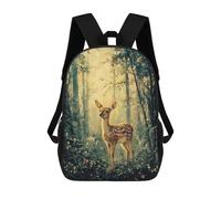 sinyumoney Mochila Escolar Infantil Fawn in A Sunlit Forest Mochila Escolar Infantil De Moda Informal Mochilas De Viaje Con Estampado 3D Divertidas Y Geniales Bolsas Para Libros 17inch