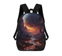 sinyumoney Mochila Escolar Infantil Fiery Alien Planet Mochila Infantil Estampada Mochila De Viaje Para Niños Y Niñas Mochila Escolar 17inch