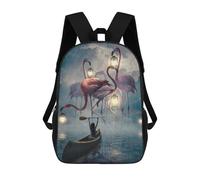 sinyumoney Mochila Escolar Infantil Flamingos in The Rain Mochila Escolar Infantil De Moda Informal Mochilas De Viaje Con Estampado 3D Divertidas Y Geniales Bolsas Para Libros 17inch
