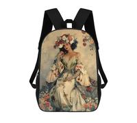 sinyumoney Mochila Escolar Infantil Floral Fantasy Portrait Mochila Escolar Infantil De Moda Informal Mochilas De Viaje Con Estampado 3D Divertidas Y Geniales Bolsas Para Libros 17inch
