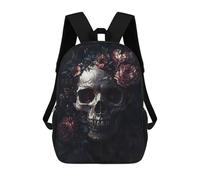 sinyumoney Mochila Escolar Infantil Floral Skull Serenity Mochila Escolar Infantil De Moda Informal Mochilas De Viaje Con Estampado 3D Divertidas Y Geniales Bolsas Para Libros 17inch