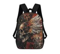 sinyumoney Mochila Escolar Infantil Flying Skull Mochila Escolar Infantil De Moda Informal Mochilas De Viaje Con Estampado 3D Divertidas Y Geniales Bolsas Para Libros 17inch