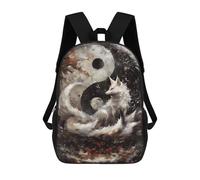 sinyumoney Mochila Escolar Infantil Fox And Yin Yang Mochila Infantil Estampada Mochila De Viaje Para Niños Y Niñas Mochila Escolar 17inch