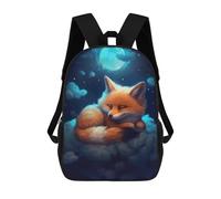 sinyumoney Mochila Escolar Infantil Fox Dreams Under The Moonlight Mochila Infantil Estampada Mochila De Viaje Para Niños Y Niñas Mochila Escolar 17inch