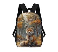 sinyumoney Mochila Escolar Infantil Fox in Autumn Woods Mochila Infantil Estampada Mochila De Viaje Para Niños Y Niñas Mochila Escolar 17inch