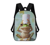 sinyumoney Mochila Escolar Infantil Frog with Toilet Paper Roll Mochila Escolar Infantil De Moda Informal Mochilas De Viaje Con Estampado 3D Divertidas Y Geniales Bolsas Para Libros 17inch