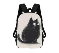 sinyumoney Mochila Escolar Infantil Funny Black Cat Art Mochila Escolar Infantil De Moda Informal Mochilas De Viaje Con Estampado 3D Divertidas Y Geniales Bolsas Para Libros 17inch