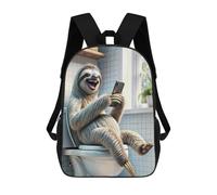 sinyumoney Mochila Escolar Infantil Funny Sloth in Toilet Mochila Escolar Infantil De Moda Informal Mochilas De Viaje Con Estampado 3D Divertidas Y Geniales Bolsas Para Libros 17inch
