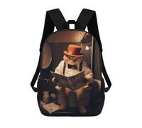 sinyumoney Mochila Escolar Infantil Funny Toilet Cat Reading Mochila Infantil Estampada Mochila De Viaje Para Niños Y Niñas Mochila Escolar 17inch