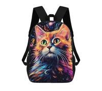 sinyumoney Mochila Escolar Infantil Galactic Cat Portrait Mochila Infantil Estampada Mochila De Viaje Para Niños Y Niñas Mochila Escolar 17inch