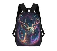 sinyumoney Mochila Escolar Infantil Galactic Deer Dreamscape -1 Mochila Escolar Infantil De Moda Informal Mochilas De Viaje Con Estampado 3D Divertidas Y Geniales Bolsas Para Libros 17inch