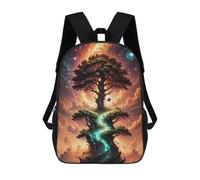 sinyumoney Mochila Escolar Infantil Galactic Tree of Life -14 Mochila Infantil Estampada Mochila De Viaje Para Niños Y Niñas Mochila Escolar 17inch