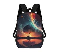 sinyumoney Mochila Escolar Infantil Galactic Tree Reflection -1 Mochila Escolar Infantil De Moda Informal Mochilas De Viaje Con Estampado 3D Divertidas Y Geniales Bolsas Para Libros 17inch