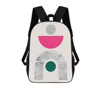sinyumoney Mochila Escolar Infantil Geometric Collage 2 Mochila Escolar Infantil De Moda Informal Mochilas De Viaje Con Estampado 3D Divertidas Y Geniales Bolsas Para Libros 17inch