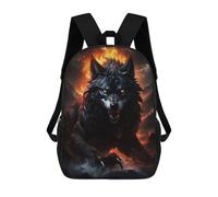 sinyumoney Mochila Escolar Infantil Giant Wolf Red Eye Mochila Escolar Infantil De Moda Informal Mochilas De Viaje Con Estampado 3D Divertidas Y Geniales Bolsas Para Libros 17inch