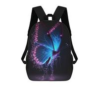 sinyumoney Mochila Escolar Infantil Glowing Butterfly Artwork-9 Mochila Escolar Infantil De Moda Informal Mochilas De Viaje Con Estampado 3D Divertidas Y Geniales Bolsas Para Libros 17inch