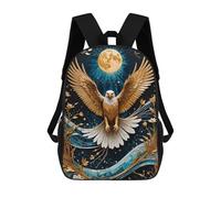 sinyumoney Mochila Escolar Infantil Golden Eagle Moon Kintsugi Mochila Escolar Infantil De Moda Informal Mochilas De Viaje Con Estampado 3D Divertidas Y Geniales Bolsas Para Libros 17inch
