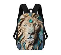 sinyumoney Mochila Escolar Infantil Golden Lion's Majesty Mochila Escolar Infantil De Moda Informal Mochilas De Viaje Con Estampado 3D Divertidas Y Geniales Bolsas Para Libros 17inch