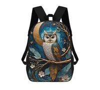 sinyumoney Mochila Escolar Infantil Golden Owl Kintsugi Mochila Escolar Infantil De Moda Informal Mochilas De Viaje Con Estampado 3D Divertidas Y Geniales Bolsas Para Libros 17inch