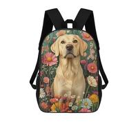 sinyumoney Mochila Escolar Infantil Golden Retriever in Flowers Labrador Among Soft Florals Dog Wall Art Print Mochila Infantil Estampada Mochila De Viaje Para Niños Y Niñas Mochila Escolar 17inch