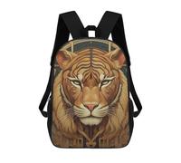 sinyumoney Mochila Escolar Infantil GOLDEN TIGER Mochila De Moda Para Adolescentes Mochila Informal Para Niño Y Niña Mochila Escolar Para Adolescentes Mochila Impresa En 3D 17inch