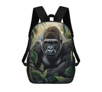 sinyumoney Mochila Escolar Infantil Gorilla in Jungle Mochila Escolar Infantil De Moda Informal Mochilas De Viaje Con Estampado 3D Divertidas Y Geniales Bolsas Para Libros 17inch