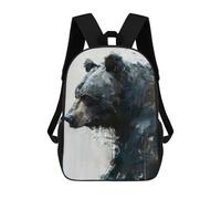 sinyumoney Mochila Escolar Infantil Grizzly Bear Portrait Art Mochila Infantil Estampada Mochila De Viaje Para Niños Y Niñas Mochila Escolar 17inch
