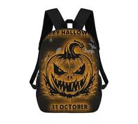 sinyumoney Mochila Escolar Infantil Halloween 31 October Neon Mochila Escolar Infantil De Moda Informal Mochilas De Viaje Con Estampado 3D Divertidas Y Geniales Bolsas Para Libros 17inch