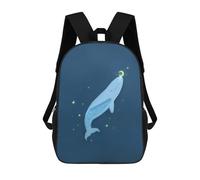 sinyumoney Mochila Escolar Infantil Happy Whale And Moon Mochila De Moda Para Adolescentes Mochila Informal Para Niño Y Niña Mochila Escolar Para Adolescentes Mochila Impresa En 3D 17inch