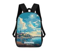 sinyumoney Mochila Escolar Infantil Helsinki Finland Travel Mochila Escolar Infantil De Moda Informal Mochilas De Viaje Con Estampado 3D Divertidas Y Geniales Bolsas Para Libros 17inch