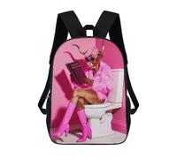 sinyumoney Mochila Escolar Infantil Highland Cow in Bathroom Mochila Infantil Estampada Mochila De Viaje Para Niños Y Niñas Mochila Escolar 17inch