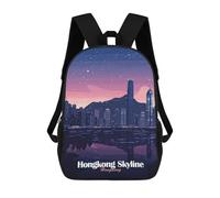 sinyumoney Mochila Escolar Infantil Hong Kong Skyline Night Mochila Infantil Estampada Mochila De Viaje Para Niños Y Niñas Mochila Escolar 17inch