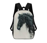 sinyumoney Mochila Escolar Infantil Horse Painting Profile Art Mochila Escolar Infantil De Moda Informal Mochilas De Viaje Con Estampado 3D Divertidas Y Geniales Bolsas Para Libros 17inch