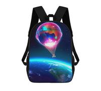 sinyumoney Mochila Escolar Infantil Hot Air Balloon in Space Mochila Infantil Estampada Mochila De Viaje Para Niños Y Niñas Mochila Escolar 17inch