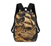 sinyumoney Mochila Escolar Infantil Howling at The High Seas Mochila Infantil Estampada Mochila De Viaje Para Niños Y Niñas Mochila Escolar 17inch