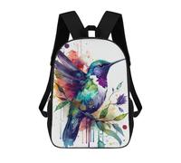 sinyumoney Mochila Escolar Infantil Hummingbird Watercolor Bir Mochila De Moda Para Adolescentes Mochila Informal Para Niño Y Niña Mochila Escolar Para Adolescentes Mochila Impresa En 3D 17inch