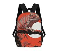 sinyumoney Mochila Escolar Infantil Iguana Forest Mochila Escolar Infantil De Moda Informal Mochilas De Viaje Con Estampado 3D Divertidas Y Geniales Bolsas Para Libros 17inch